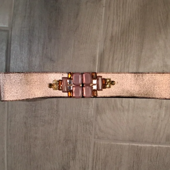 Anthropologie Rose Shimmer Jeweled Embellished Belt - M - Picture 3 of 7